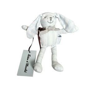 Tartine Et Chocolat striped bunny rabbit plush toy NWT Blue & White